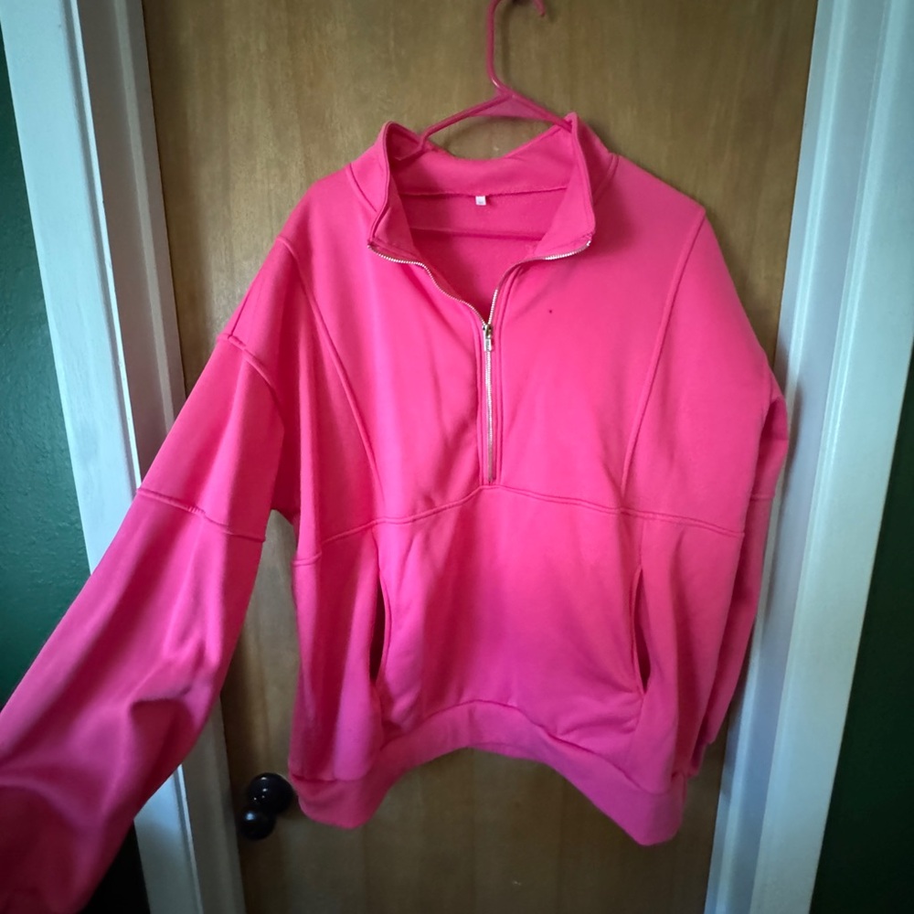 Women's Pink Quarter-Zip Pullover